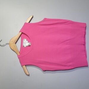 VINTAGE 90's Joseph A. Cropped Ribbed Hot Pink Knit Sweater Vest